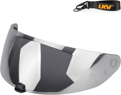 LKV HJ-31 Motorcycle Helmet Visor - i10 Helment Visor UV Protection Face Shield Accessories Replacement for i10 HJ31 i70 (Chrome Silver) in Saudi Arabia