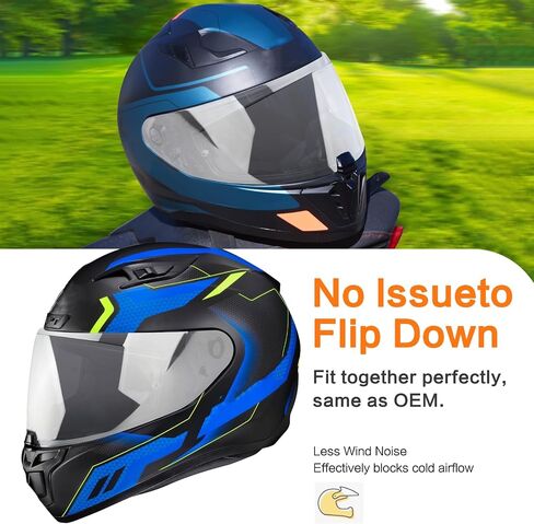 LKV HJ-31 Motorcycle Helmet Visor - i10 Helment Visor UV Protection Face Shield Accessories Replacement for i10 HJ31 i70 (Chrome Silver) in Saudi Arabia