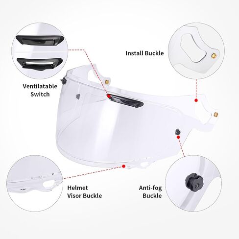 Regent-X Visor Replace ، VAS-V Max Visor Face Shields متوافقة مع Corsair-X ، Quantum-X ، Signet-X ، DT-X ، Defiant-X (أسود) in Kuwait