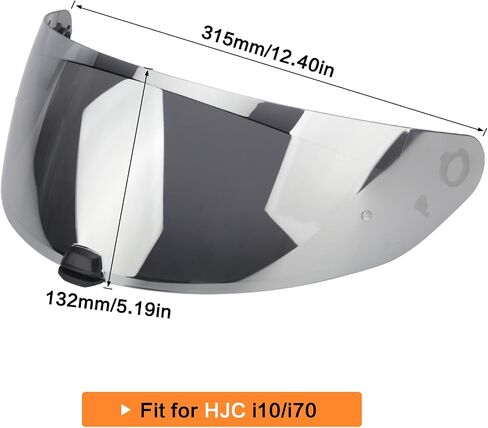 LKV HJ-31 Motorcycle Helmet Visor - i10 Helment Visor UV Protection Face Shield Accessories Replacement for i10 HJ31 i70 (Chrome Silver) in Saudi Arabia