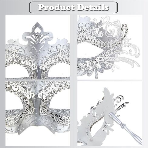 قناع تنكري البندقية مع مقبض ، تصميم فليجري مع أحجار الراين ، قناع عصا محمولة لماردي غرا in Kuwait