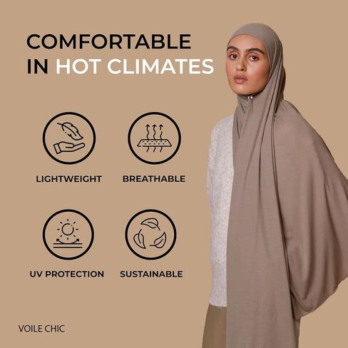 VOILE CHIC Ribbed Jersey Hijab Scarf for Women - Head Scarf for Women in Kuwait