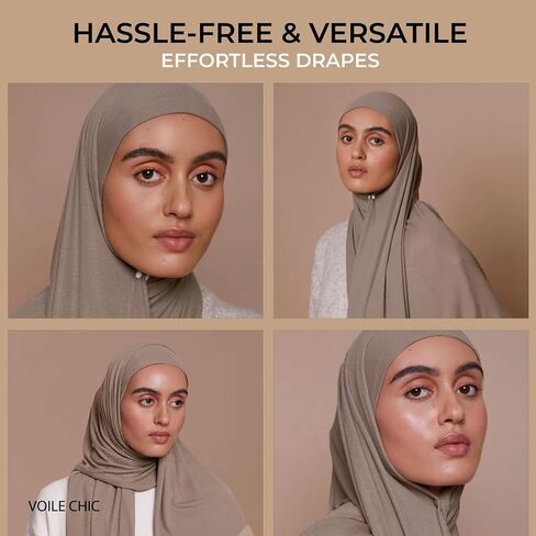 VOILE CHIC Ribbed Jersey Hijab Scarf for Women - Head Scarf for Women in Kuwait