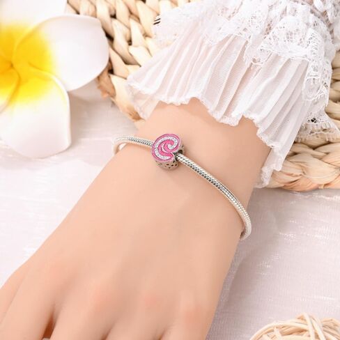 Christmas Jewelry Charms 925 Sterling silver 26 letters A-Z Pendent Beaded pink stone lady fits for pandora charm bracelets&necklaces princess doll style 26 letters Charms,Mother's Day Birthday Christmas Gifts for Women Wife Friends in Saudi Arabia