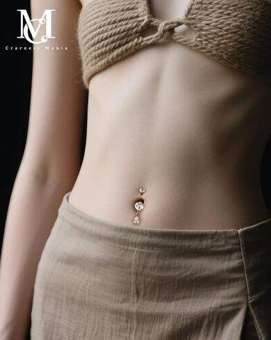 CM Crareesi Mania Belly Button Rings Pack 14G Belly Piercing Jewelry 316L Stainless Steel Belly Rings for Women 3PCS Navel Piercing Jewelry in Saudi Arabia