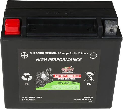 Interstate Batteries YTZ12S Factory Activated 12V 11Ah 190CCA Powersports Battery SLA AGM Rechargeable Replacement Battery for Motorcycles, Scooters, Lawn and Garden (FAITZ12S) in Saudi Arabia