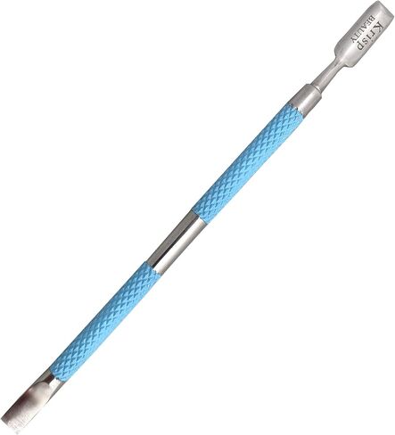 Cuticle Pusher Dual Sided - Sharp Edge Spoon Shaped Double Ended Cuticle Pusher Remover Cleaner Surgical Medical Grade Stainless Steel Manicure Pedicure Nail Art Care Tool Set (Pink) By Krisp Beauty in Kuwait