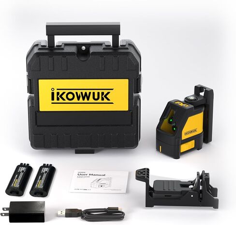 IKOVWUK مستوى الليزر الذاتي التسوية، مستوى الليزر الأخضر بطول 100 قدم مع وضع النبض اليدوي، قياس دقيق لتعليق الصورة في الداخل والخارج، دعامة مغناطيسية وبطارية وحقيبة حمل متضمنة in Kuwait