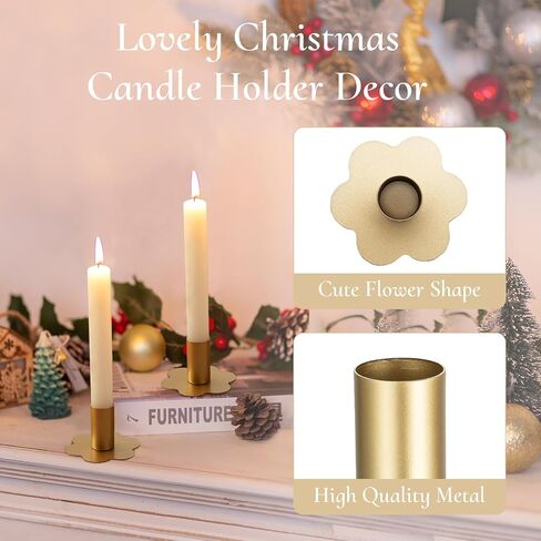 Candlestick Holders Taper Candle Holders: 2Pcs Gold Candlestick Holder Table Brass Candlestick Holders Candle Sticks Holder Decor Home Flower Candle Holder Wedding Cute Small Candle Holders in Saudi Arabia