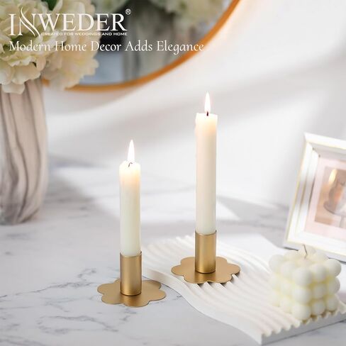 Candlestick Holders Taper Candle Holders: 2Pcs Gold Candlestick Holder Table Brass Candlestick Holders Candle Sticks Holder Decor Home Flower Candle Holder Wedding Cute Small Candle Holders in Saudi Arabia