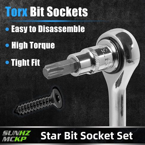 SUNHZMCKP 60-Piece Master Torx Bit Socket and External Torx Socket Set, S2 Alloy steel，E4-E24, T6-T70,TT6-TT70,TP8-TP60,The best auto repair tool in Saudi Arabia