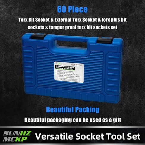 SUNHZMCKP 60-Piece Master Torx Bit Socket and External Torx Socket Set, S2 Alloy steel，E4-E24, T6-T70,TT6-TT70,TP8-TP60,The best auto repair tool in Saudi Arabia