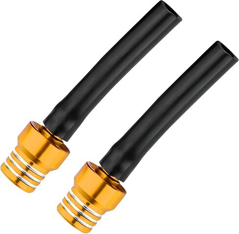 2PCS Breather Hose Gas Fuel Tank Cap, One Way Fuel Tank Vent Valve Tube, Universal CNC Aluminum Breather Hose for ATV Quad CRF KLX DRZ Pit Dirt Bike Off-road Motorcycle (Yellow) in Saudi Arabia
