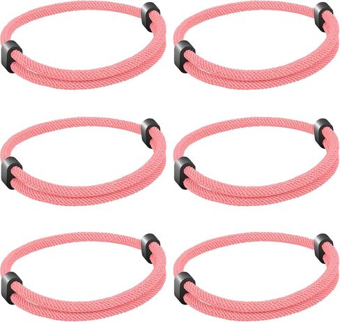 سوار سلك الحبل 6pcs مضفر للرجال نساء ، هدايا الأمواج الشاطئية البحرية المحددة للرياضة ، أساور سلسلة مصنوعة يدويا مع عقدة قابلة للتعديل in Kuwait