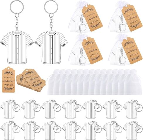 30 Set Baseball Keychain Jersey Baseball Keychains with Cards and Organza Bags, Sports Club Team Favors Party Reward Gifts for Boys Girls Men Women Player Fan in Kuwait