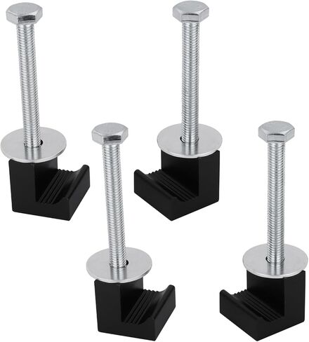 J Hook Crossover Pickup Tool box Aluminum Mounting Clamps Universal Kit for Truck Tool Box Mount Tie Downs with Screws and Washers 4Pcs (Black) in Saudi Arabia