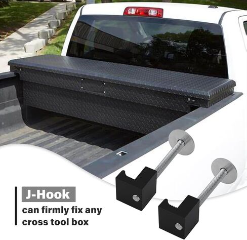 J Hook Crossover Pickup Tool box Aluminum Mounting Clamps Universal Kit for Truck Tool Box Mount Tie Downs with Screws and Washers 4Pcs (Black) in Saudi Arabia