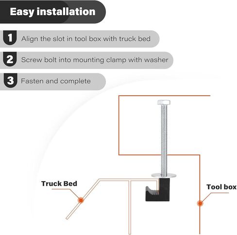 J Hook Crossover Pickup Tool box Aluminum Mounting Clamps Universal Kit for Truck Tool Box Mount Tie Downs with Screws and Washers 4Pcs (Black) in Saudi Arabia