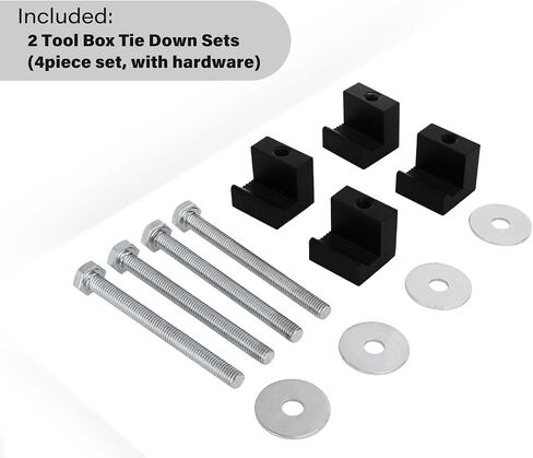 J Hook Crossover Pickup Tool box Aluminum Mounting Clamps Universal Kit for Truck Tool Box Mount Tie Downs with Screws and Washers 4Pcs (Black) in Saudi Arabia