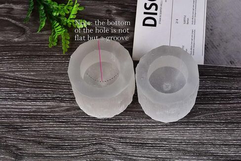 AMOYSTONE Selenite Tealight Holders Natural Crystal Candle Holders Decorative Tealight Candlestick White Candle Stand 2.5" 2PC in Saudi Arabia