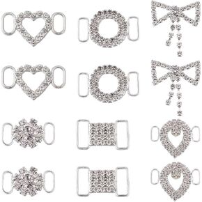 Shoelaces Charms with Crystal Rhinestones Brass Sneaker Charms Shoe Clips Metal Decorative Shoe Buckles for Women Casual Shoes Accessories