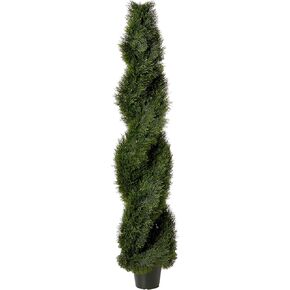 Nearly Natural Double Pond Cypress Spiral Topiary UV Resistant (Indoor/Outdoor)