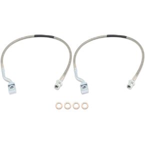 Front Brake Lines Compatible with Silverado Sierra 2007-2019 1500/2011-2019 2500/3500HD Stainless Steel Brake Lines 89370