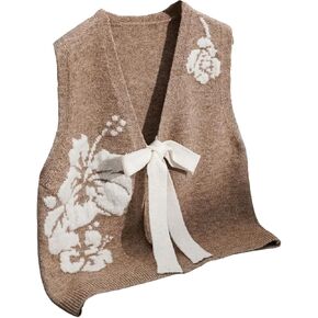 Gorglitter Women's Boy Tie Step Stergan Stest Cardigan Tops العصرية بلا أكمام فلورا الخام