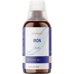Iron Liquid Supplement, 4 Fl. Oz., 125mg Iron per 2mL Dose, 60 Servings,Vegan, Gluten Free
