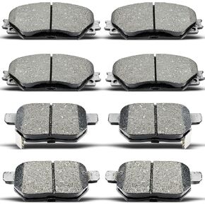 Front Rear Ceramic Brake Pads Set Compatible with 2009-2010 Pontiac Vibe,2008-2015 Scion xB,2009-2019 Toyota Corolla,2009-2014 Toyota Matrix