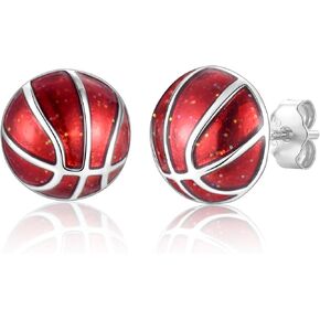 أقراط Epirora Sterling Silver Sports ، أقراط كرة السلة لكرة السلة لكرة السلة لكرة السلة لكرة السلة للنساء للنساء.