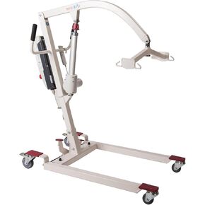 جهاز رفع الجسم الهيدروليكي الكهربائي القابل للطي من هاي فورتشن للاستخدام المنزلي لكبار السن، تجميع مجاني للخدمة الشاقة، يعمل بالبطارية مع قاعدة منخفضة، سعة وزن 400 رطل مع حبال U متوسطة، أبيض in Kuwait