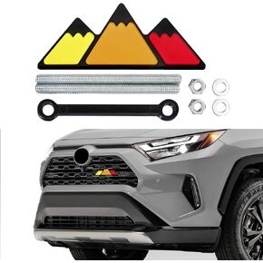 Tri-Color Grille Decor Badge, Front Grill Emblem, Tri-Color Grille Badge Emblem Decoration Accessories, Grille Insert Trims Car Decor Fit for Tacoma 4Runner Tundra (Green Gradient)