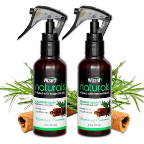 Rosemary Essental Oil Spray - 2 Pack Fine Spragrance Mist مع روزماري والقرفة للتركيز العقلي | 3 أوقية رذاذ غرفة العطرية لاستعادة الطاقة