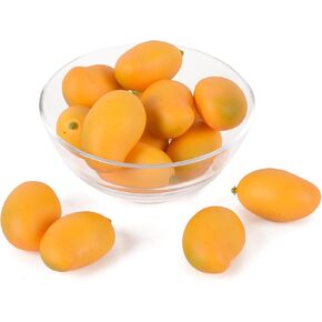 Artificial Mango, Fake Fruit Mango Simulation Yellow Lifelike Fake Mango Model Home House Kitchen Party Decoration Desk Ornament 12PCS