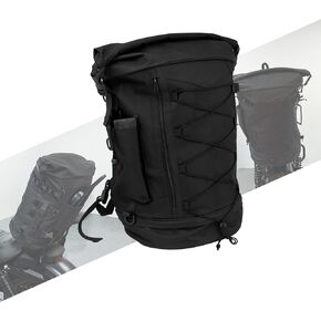 Motorcycle Sissy Bar Backrest Bag Travel Luggage Bag Large Capacity Duffle Bag Expandable 50L-80L Gear Tail Bag with Rain Cover&Shoulder Strap Universal Fit For Harley Yamaha Suzuki Kawasaki