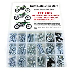 Xitomer 314 PCS Plastics Engine Body Frame Exhaust Bolts Kit Fit for KD KLX KDX KXF 80 KD100 KLX KDX200 KLX250 KLX300 KE100 KE125, Body Engine Plastics Frame Exhaust Bolt Kit