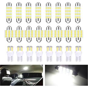 24 Pcs Car Led Bulb, Dome Light LED Car Interior Bulb Kit Set, 12V 5050SMD Wide-angle Illumination High-brightness, Used for Car Interior/Indoor Map Dome/Trunk/License Lights, Etc(Blue)