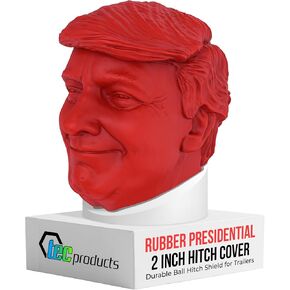 Hitch Cover - Trailer Hitch Cover for Standard Receiver - RV Ball Plug - Secure Fit Plug for Trailer Receivers - Heavy-Duty & Weather-Resistant Rubber - Presidential Design (Red, 2 Inch)