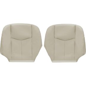 Driver and Passenger Side Bottom Leather Seat Covers Light Neutral Tan #522 or 52i Compatible with Chevy Avalanche Tahoe Suburban GMC Yukon XL 2003 2004 2005 2006