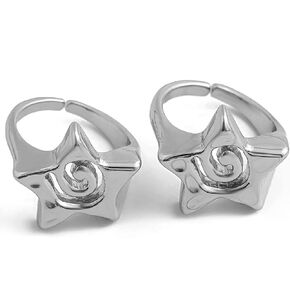 Zmanyijew 2PCS Cubic Star Ring للنساء خاتم النهاية المفتوحة للنساء