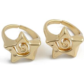 ZMANYIJEW 2PCS Cubic Star Ring for women Personalized Open End Ring for women in Saudi Arabia