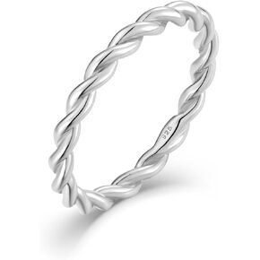Twisted Rings 925 Sterling Silver Stackable Ring Jewelry Gifts for Women