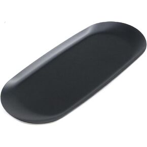 KUMGROT Black Candle Plate 9 Inch Stainless Steel Candle Tray Candle Holder Plate Decorative Small Bathroom Sink Vanity Trays Candle Dish, for Jewelry Candle Trimmer