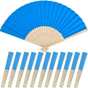 12 Packs 8.3 Inch Lemon Yellow Folding Paper Hand Fan Handheld for Women,Decorative Chinese Japanese Foldable Bamboo Fans for Wedding, Dancing, Party Favors DIY Decoration