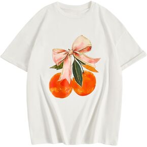 Verdusa Girl's Graphic Cute Print Tees Short Sleeve T Shirt Cute Oversized Tee Tops