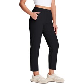 Yogipace Women's Petite/Regular Lightweight Outdoor Golf Ankle Pants Water-Resistant UPF 50+ Travel Hiking Casual Pants