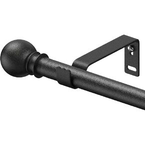 Curtain Rods for Windows 28-44 inch, 5/8 inch Black Curtain Rod Set, Splicing Heavy Duty Curtain Rod with Brackets, Decorative Curtain Rod for Bedroom, Living Room, Kitchen, Outdoor, Patio