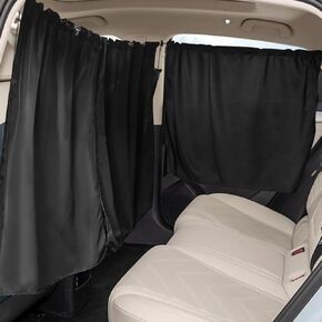 3PCS Car Window Shades, Car Privacy Curtains, 1 Rear Seat Divider Curtain & 2 Rear Side Window Shades for Heat UV Rays, Auto Privacy Window Cover for Baby Travel Camping Nap Sleeping
