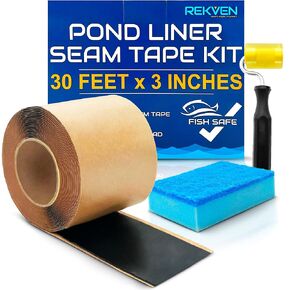 REKVEN - Pond Liner Seam Tape, Double Sided Butyl Adhesive, 3" x 30'